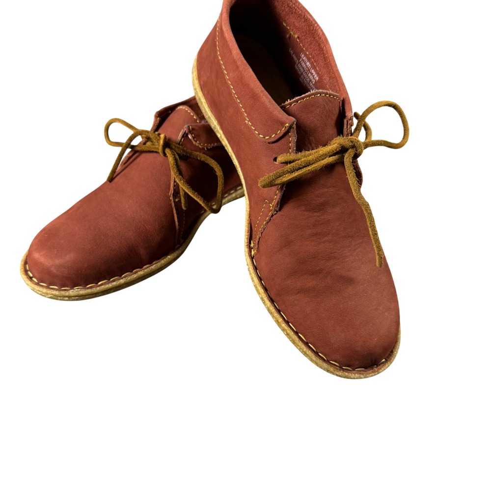 Born Handcrafted Leather Chukka Boots Rust Red Ankle Desert Shoes Lace Up